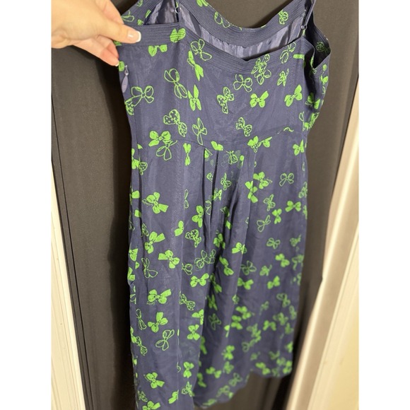 Juicy Couture Vintage Blue with Green Bows Silk Dress 12 NWT babydoll Holiday - Picture 7 of 16